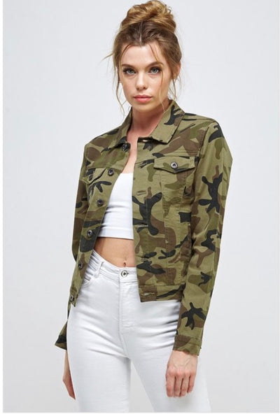 Nadia Cropped Camo Jacket - Corinne an Affordable Women's Clothing Boutique in the US USA