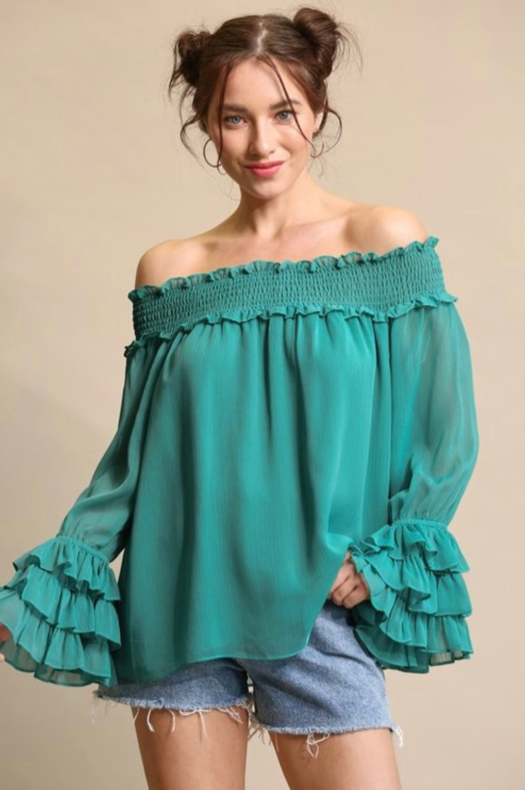 Grace Solid Off Shoulder Top - Corinne Boutique Family Owned and Operated USA