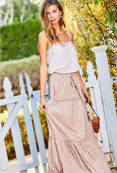 Cheri Ruffled Maxi Skirt - Corinne Boutique Family Owned and Operated USA