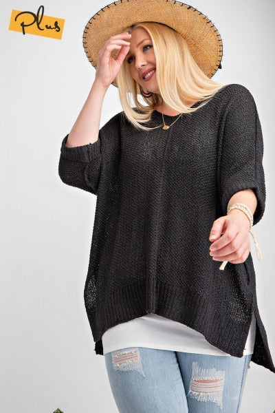 KELSEA LIGHTWEIGHT DOLMAN SLEEVE SWEATER (PLUS) - Corinne an Affordable Women's Clothing Boutique in the US USA