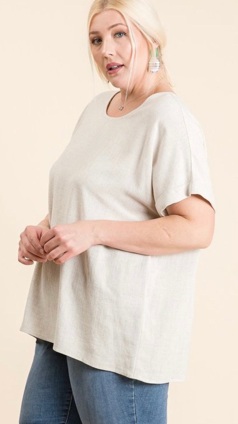 Lizzy Linen Top (Plus) - Corinne an Affordable Women's Clothing Boutique in the US USA