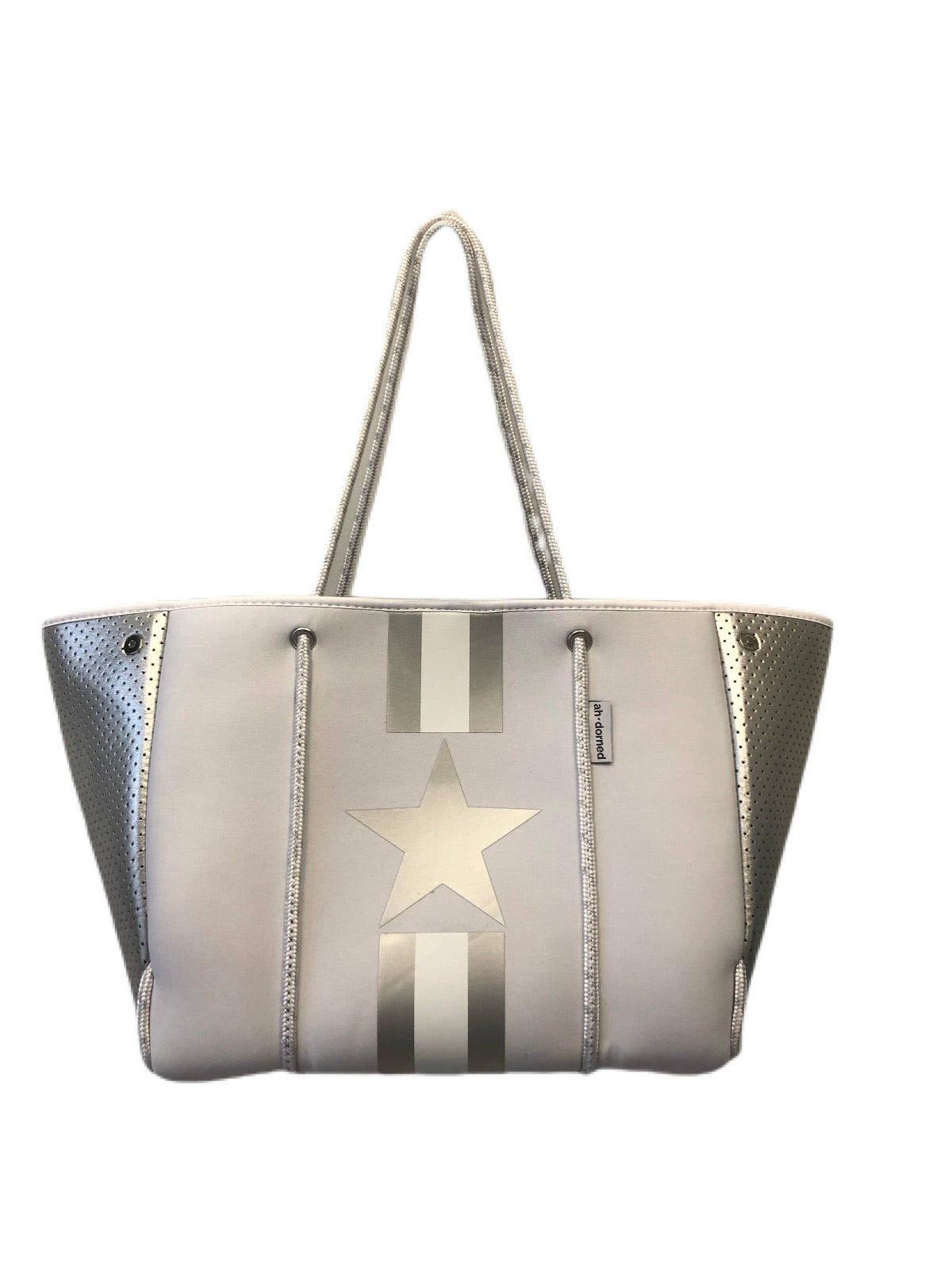 Star and Stripes Neoprene Tote - Corinne Boutique Family Owned and Operated USA