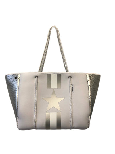 Star and Stripes Neoprene Tote - Corinne Boutique Family Owned and Operated USA