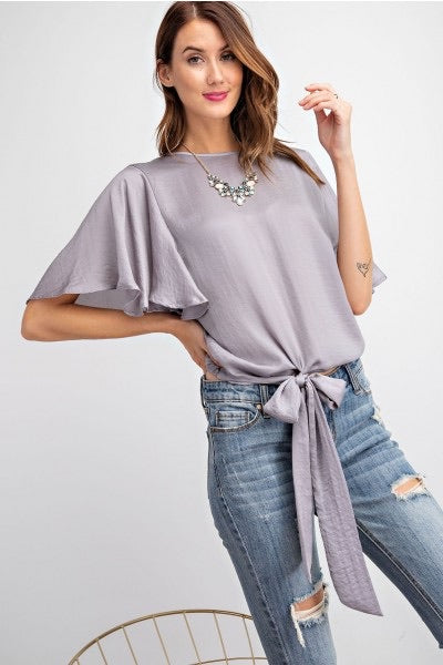 Rae Washed Satin Woven Top - Corinne an Affordable Women's Clothing Boutique in the US USA