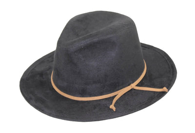 Black Suede Fedora - Corinne Boutique Family Owned and Operated USA