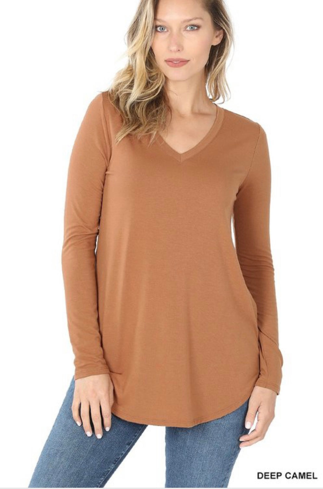 Trella V-Neck Basic Top - Corinne Boutique Family Owned and Operated USA