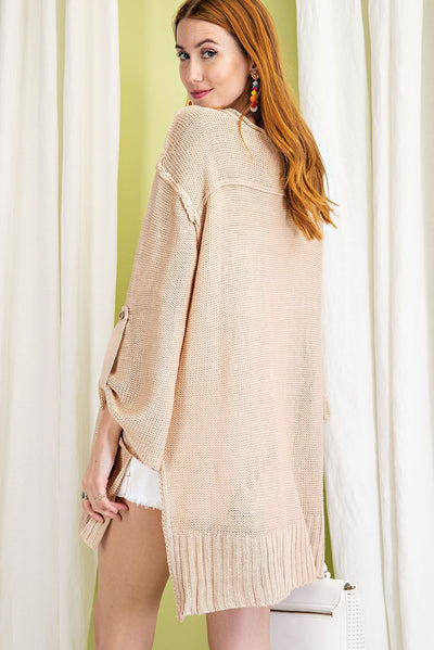 Kaleigh Knitted Oversized Sweater - Corinne Boutique Family Owned and Operated USA