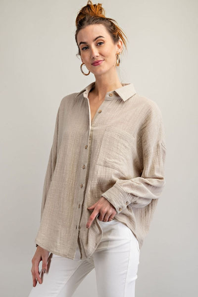 Connie Cotton Gauze Shirt - Corinne Boutique Family Owned and Operated USA