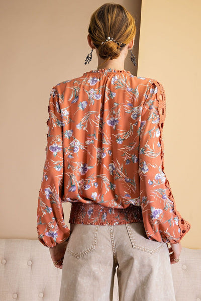 Dekota Floral Print Blouse - Corinne Boutique Family Owned and Operated USA
