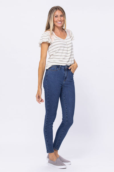 Judy Blue High Rise Stone Wash Skinny - Corinne Boutique Family Owned and Operated USA
