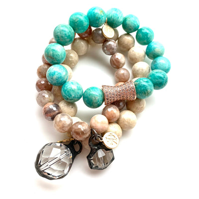 Karli Buxton Faceted Agate Stretch Bracelet - Corinne Boutique Family Owned and Operated USA