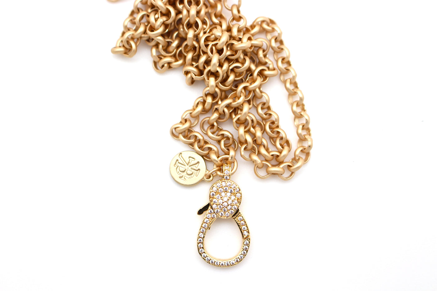 Karli Buxton 36” Gold Chain with Pave’ Clasp - Corinne Boutique Family Owned and Operated USA