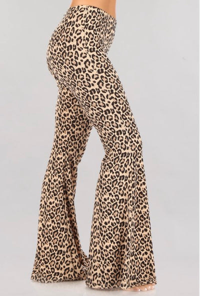Tanner Stretch Leopard Flares - Corinne Boutique Family Owned and Operated USA