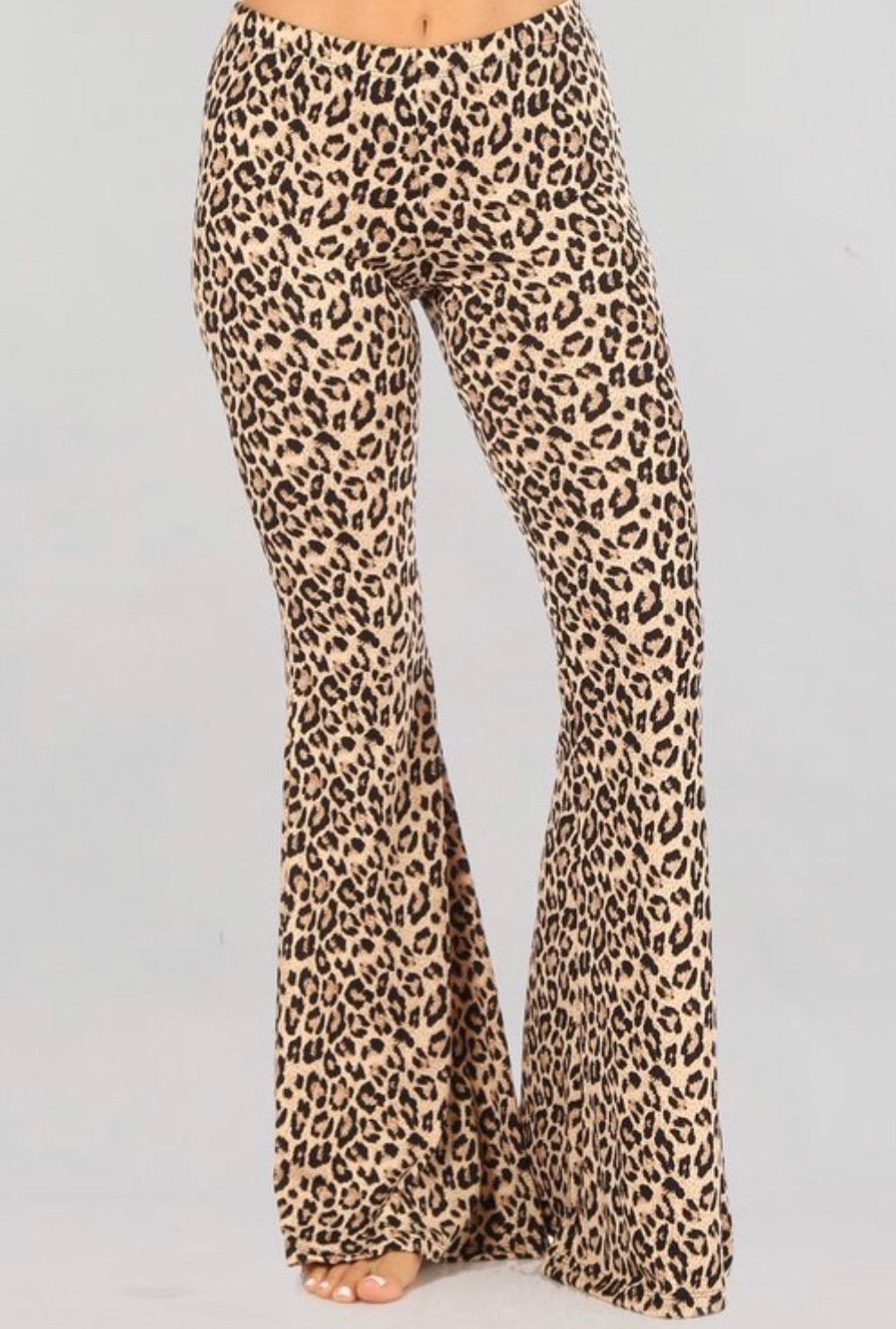 Tanner Stretch Leopard Flares - Corinne Boutique Family Owned and Operated USA