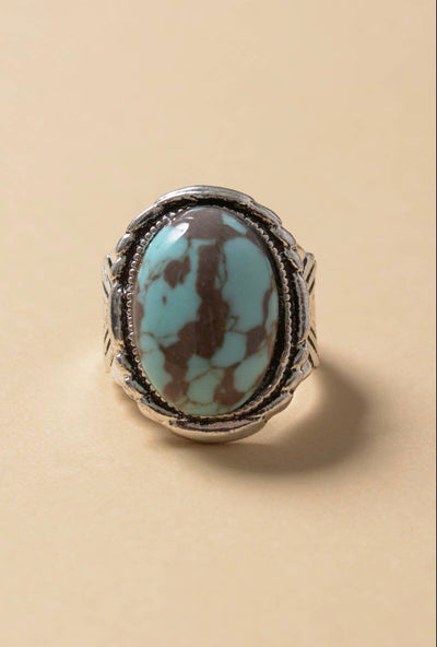 Turquoise Stone Fashion Ring - Corinne Boutique Family Owned and Operated USA