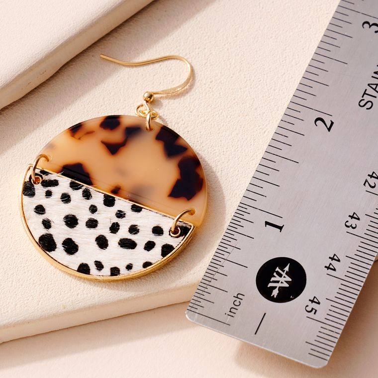 Tortoise Cheetah Print Dangling Earrings - Corinne Boutique Family Owned and Operated USA