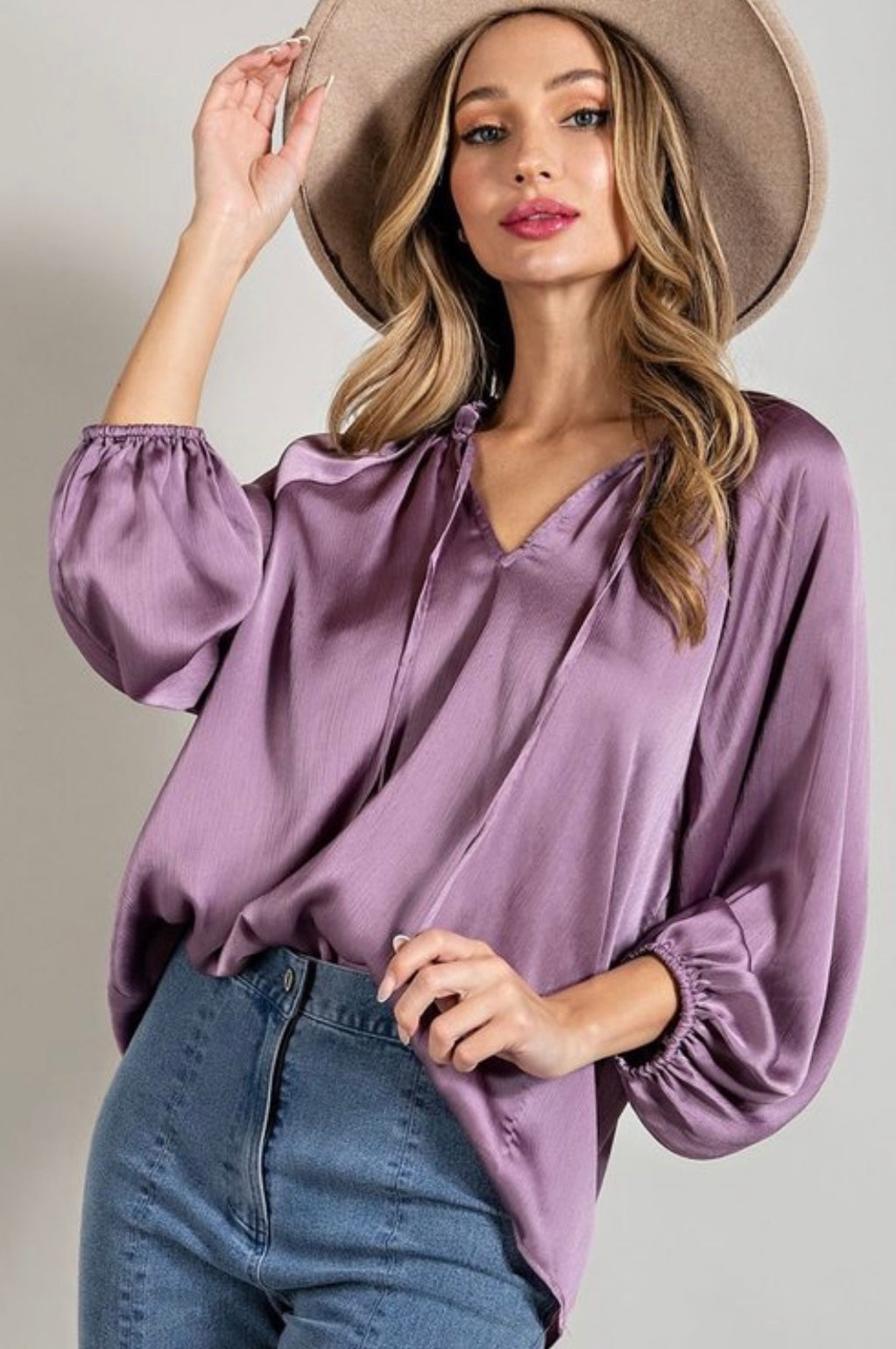 Cissaly Satin Top - Corinne Boutique Family Owned and Operated USA