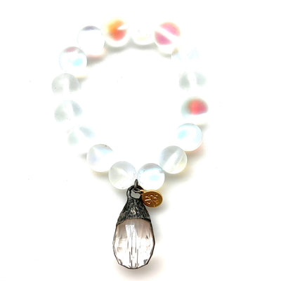 Crystal Charm Moonstone Bracelet by Karli Buxton - Corinne Boutique Family Owned and Operated USA