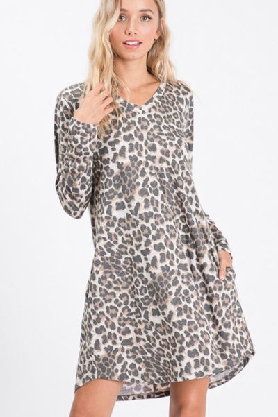 Leah Animal Print Dress - Corinne Boutique Family Owned and Operated USA