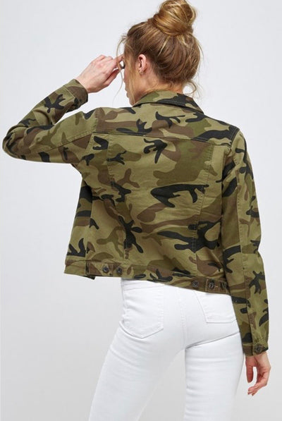 Nadia Cropped Camo Jacket - Corinne an Affordable Women's Clothing Boutique in the US USA