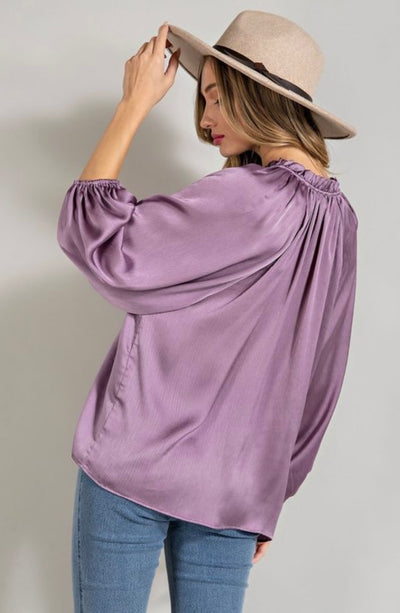 Cissaly Satin Top - Corinne Boutique Family Owned and Operated USA