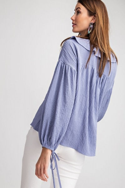 Vanessa V-neck Bubble Sleeve Top - Corinne an Affordable Women's Clothing Boutique in the US USA