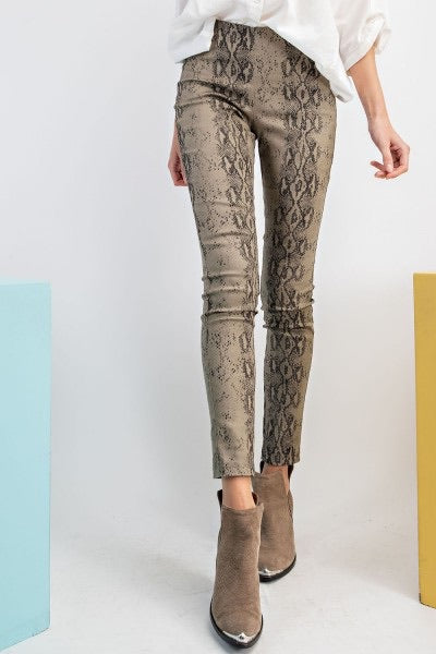 Alissa Snake Print Distressed Skinny Pants - Corinne Boutique Family Owned and Operated USA
