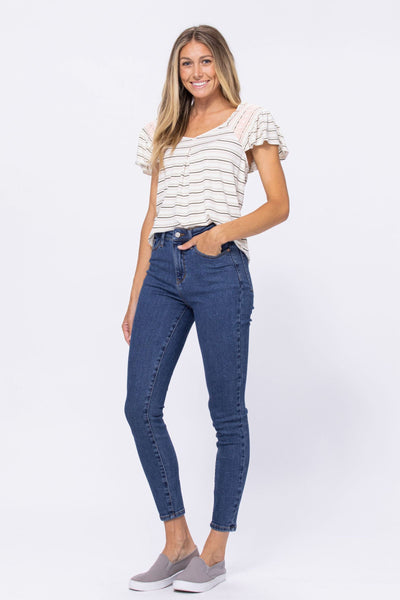 Judy Blue High Rise Stone Wash Skinny - Corinne Boutique Family Owned and Operated USA