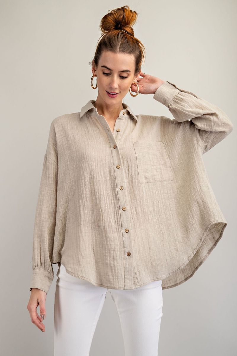 Connie Cotton Gauze Shirt - Corinne Boutique Family Owned and Operated USA