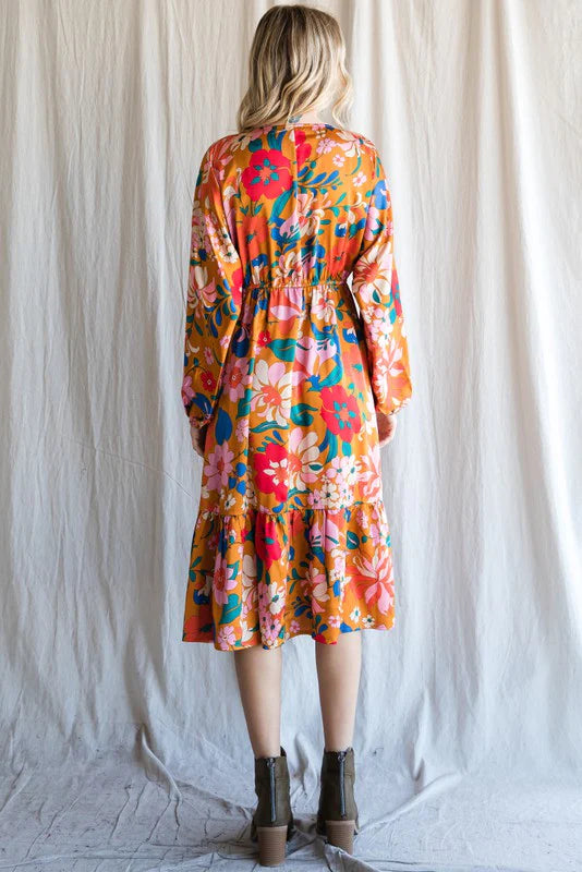 Finley Floral Midi Dress - Corinne Boutique Family Owned and Operated USA