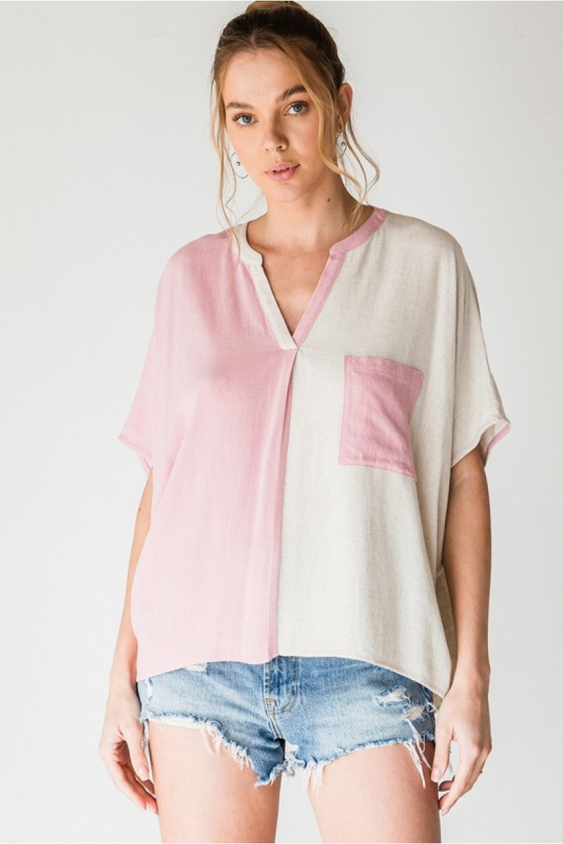 Cassandra Color Block Top - Corinne Boutique Family Owned and Operated USA
