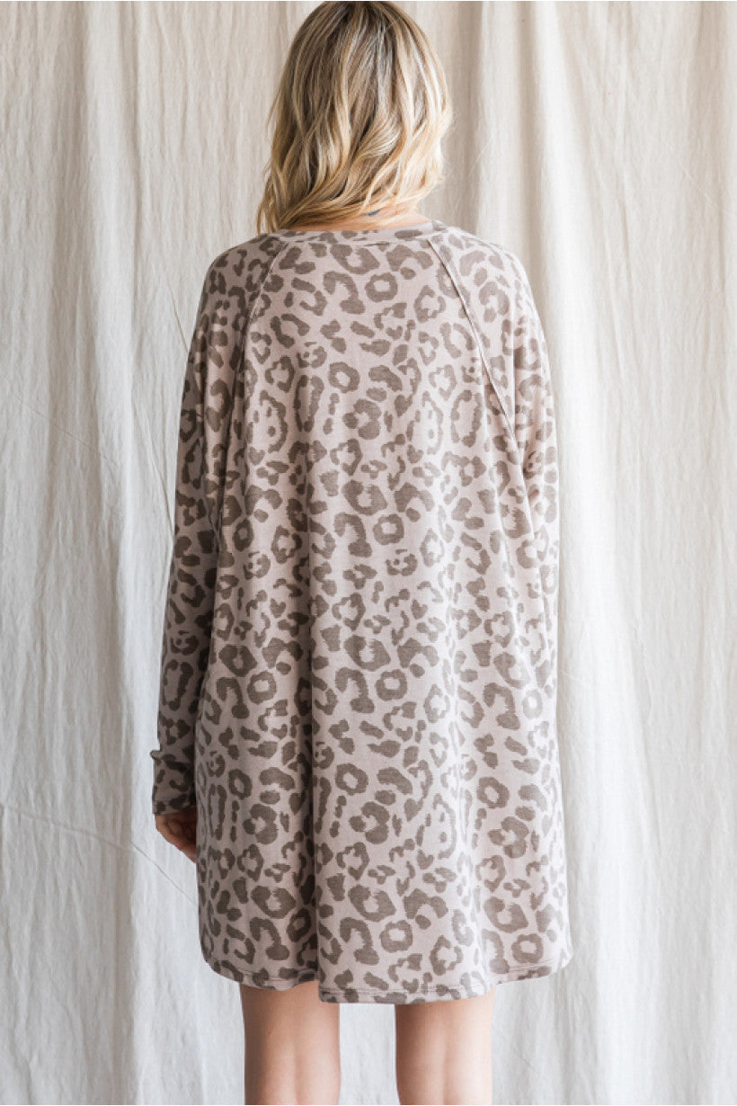 Faith Oversized Animal Print Tunic - Corinne Boutique Family Owned and Operated USA