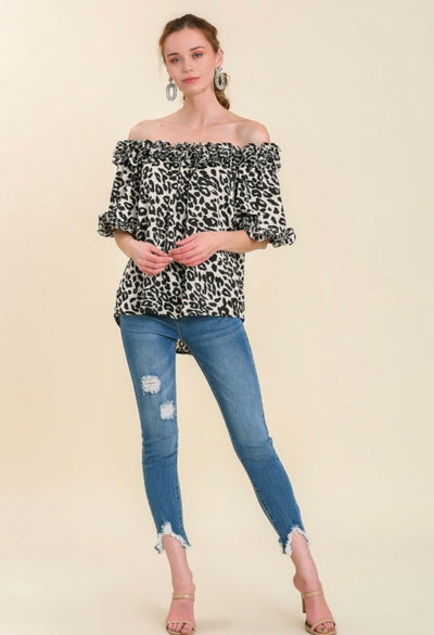 Steph Off Shoulder Ruffled Top - Corinne Boutique Family Owned and Operated USA