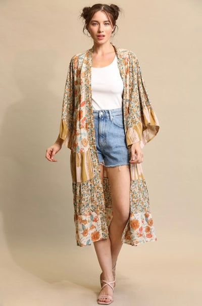Brooke Boho Floral Cardigan - Corinne Boutique Family Owned and Operated USA