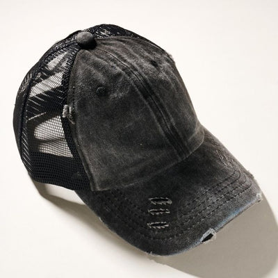 Ripped and Washed  Baseball Caps - Corinne Boutique Family Owned and Operated USA