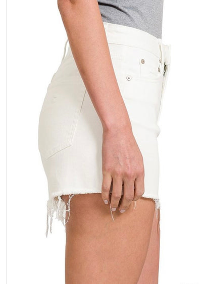 Rita Raw Edge Shorts - Corinne Boutique Family Owned and Operated USA