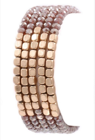 Beaded Crystal Stretch Bracelet - Corinne an Affordable Women's Clothing Boutique in the US USA