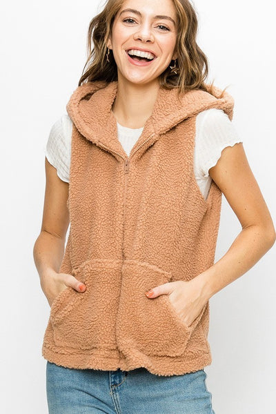 Hailey Zip-Up Vest Hoodie - Corinne an Affordable Women's Clothing Boutique in the US USA