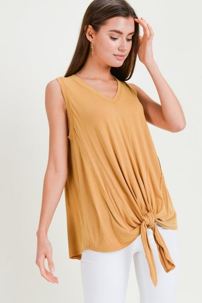 Erin V-Neck Front Tie Top - Corinne an Affordable Women's Clothing Boutique in the US USA