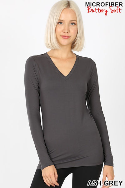 Sydnie Long Sleeve V-Neck Tee - Corinne an Affordable Women's Clothing Boutique in the US USA