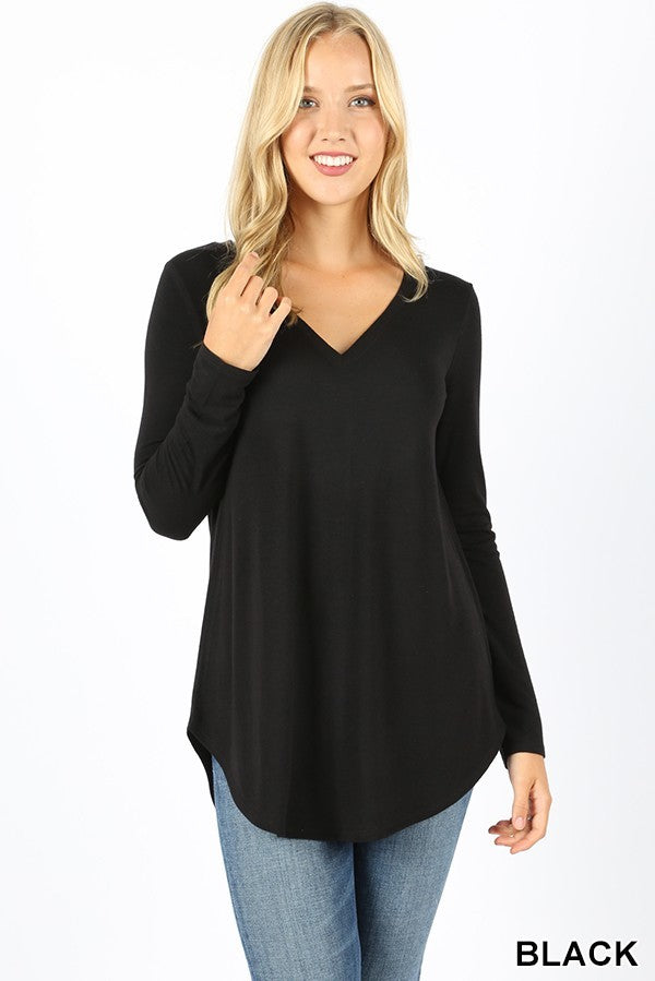Marla V-Neck Long Sleeve  Tunic - Corinne an Affordable Women's Clothing Boutique in the US USA