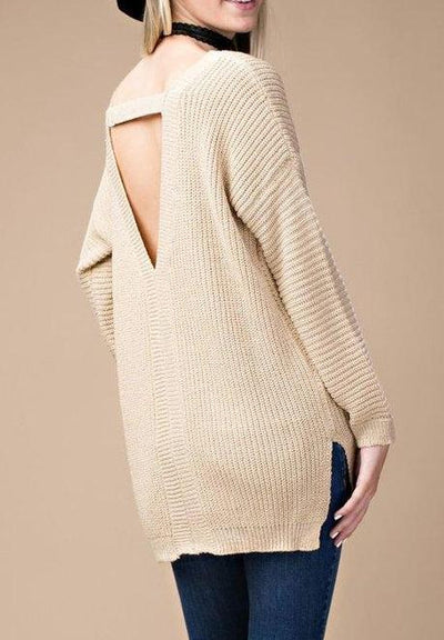 Elise Open Back Sweater - Corinne an Affordable Women's Clothing Boutique in the US USA