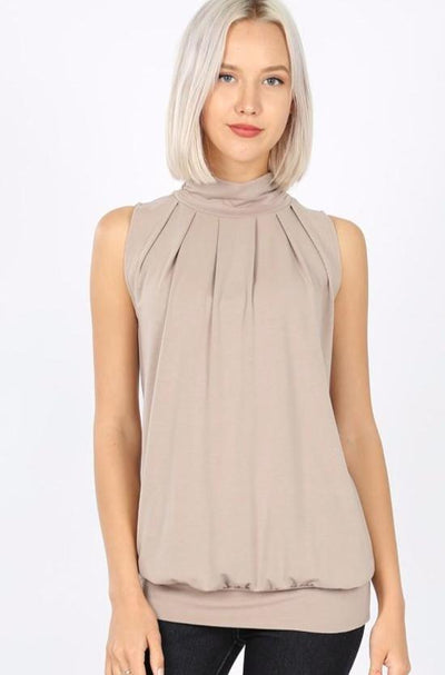 Carri Pleated Sleeveless Blouse - Corinne an Affordable Women's Clothing Boutique in the US USA