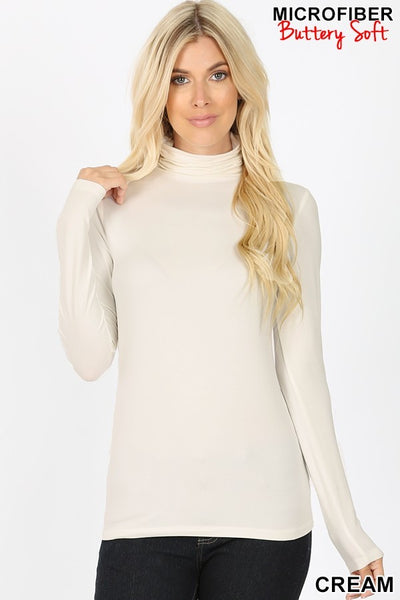 Caryn Long Sleeve Mock Neck Tee - Corinne an Affordable Women's Clothing Boutique in the US USA