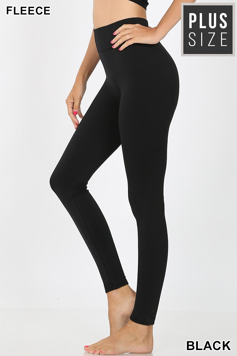 Dora Fleece Seamless Leggings (PLUS) - Corinne an Affordable Women's Clothing Boutique in the US USA
