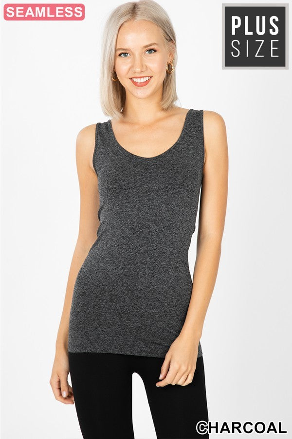 Sondra Scoop Neck Seamless Tank - Corinne an Affordable Women's Clothing Boutique in the US USA