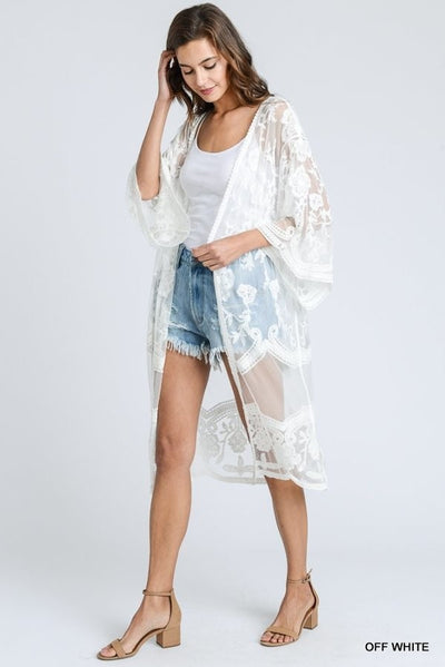 Elena Half Sleeve Lace Cardigan (PLUS) - Corinne an Affordable Women's Clothing Boutique in the US USA