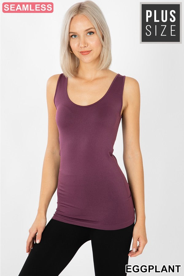 Sondra Scoop Neck Seamless Tank - Corinne an Affordable Women's Clothing Boutique in the US USA